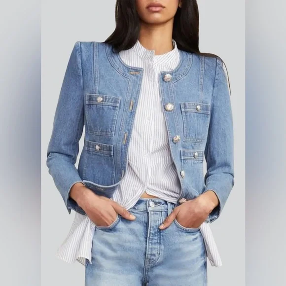 VERONICA BEARD Ferazia Denim Jacket - Picture 1 of 10